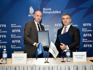 AFFA ilə “Bank Respublika” arasında sponsorluq müqaviləsi imzalanıb (fotolar)